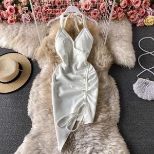 White V-Neck Halter Dress NWT. Ask me for sizes left.